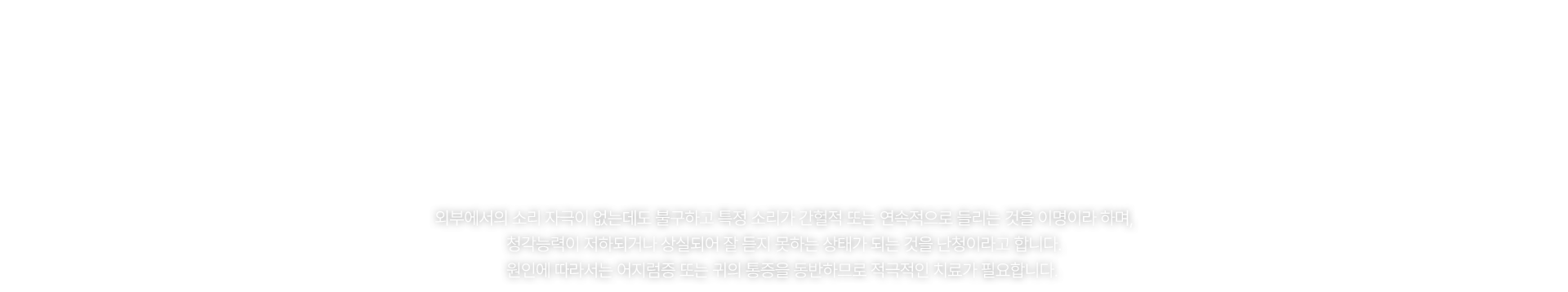 이명/난청 클리닉