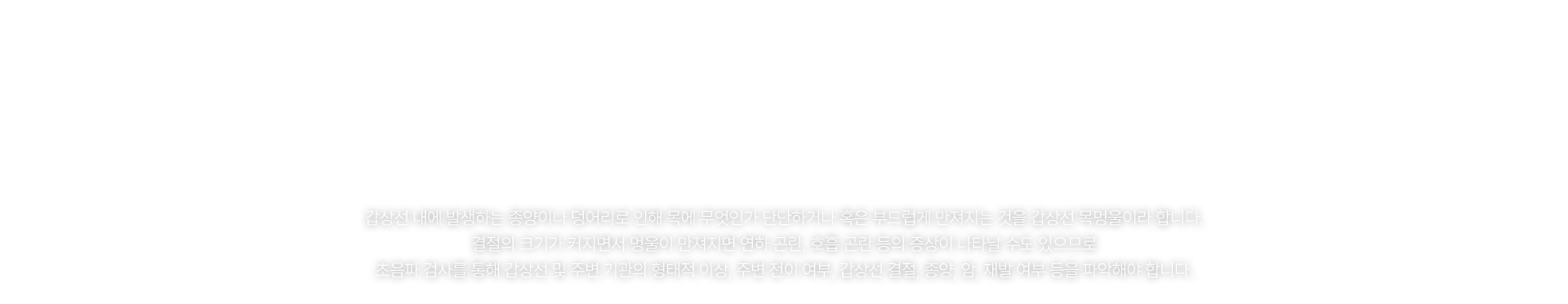 갑상선 목멍울 초음파 클리닉